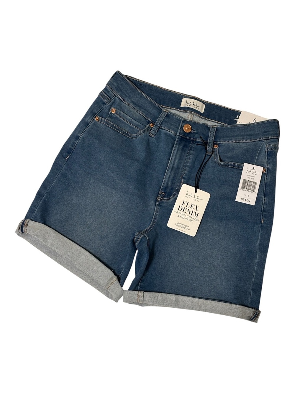 NICOLE MILLER SoHo High Rise Cuffed Jeans Shorts Size 6 *NEW*